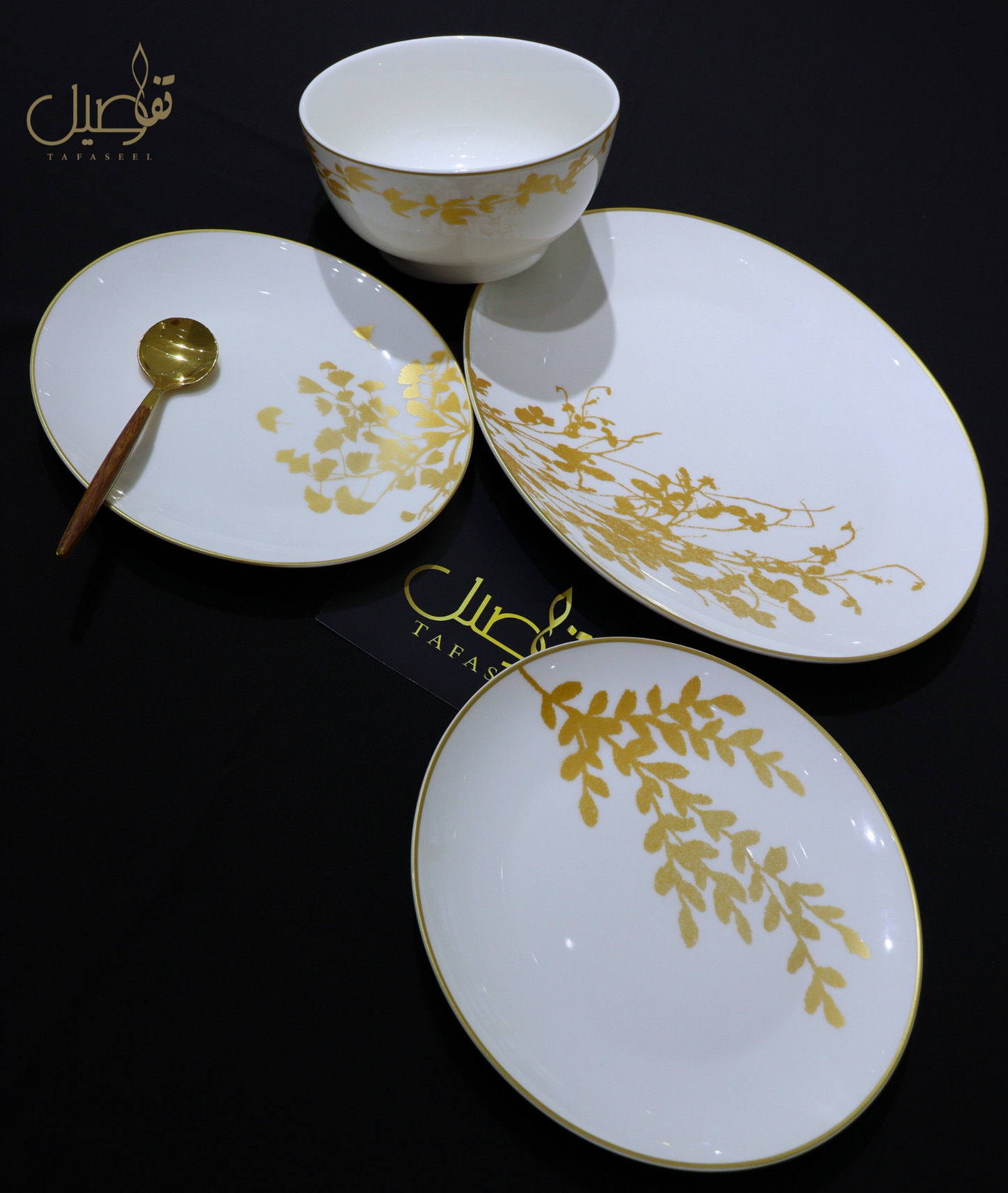 طقم مائدة أبيض فاخر لـ 6 أشخاص – أناقة لا تُقاوَم! ✨