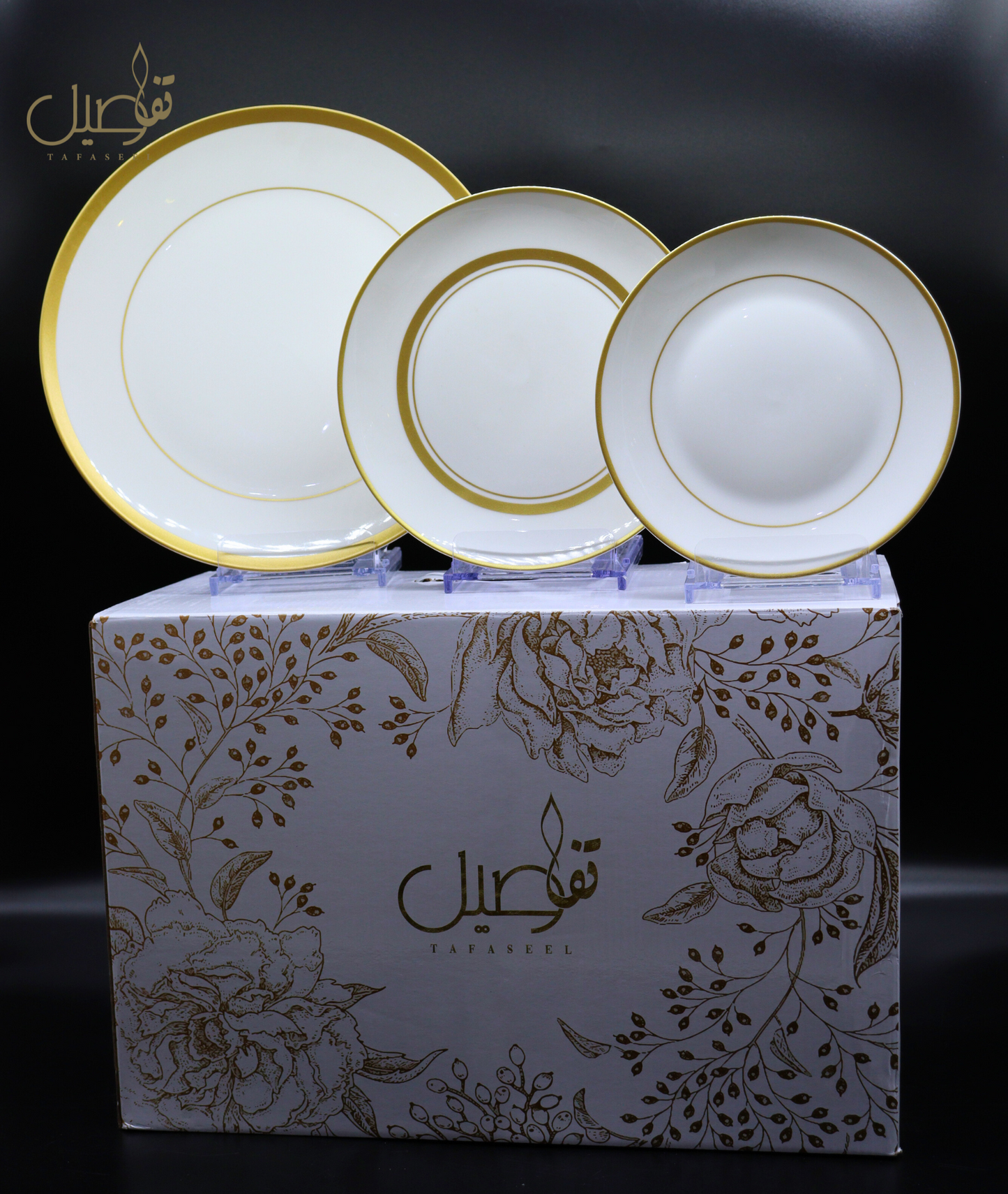 ✨ طقم أبيض ذهبي فاخر بـ18 قطعة - لمائدتك أناقة لا تُضاهى! ✨