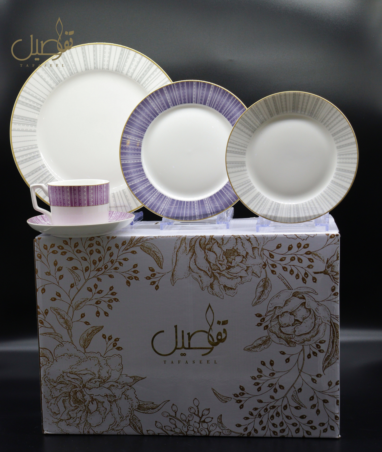 طقم فاخر من 30 قطعة لـ 6 أشخاص – أناقة مائدة لا تُقاوم! ✨