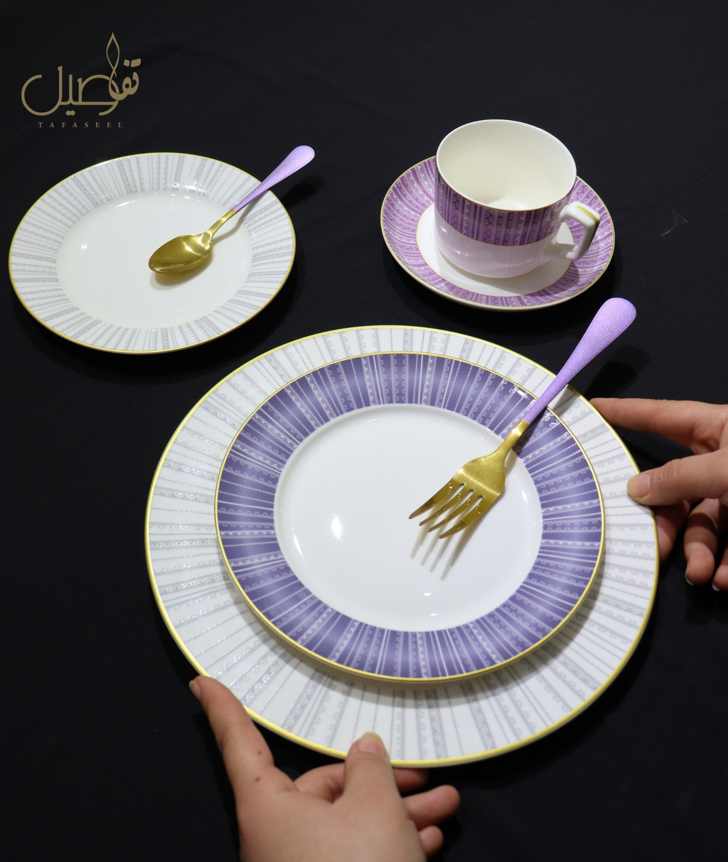 طقم فاخر من 30 قطعة لـ 6 أشخاص – أناقة مائدة لا تُقاوم! ✨