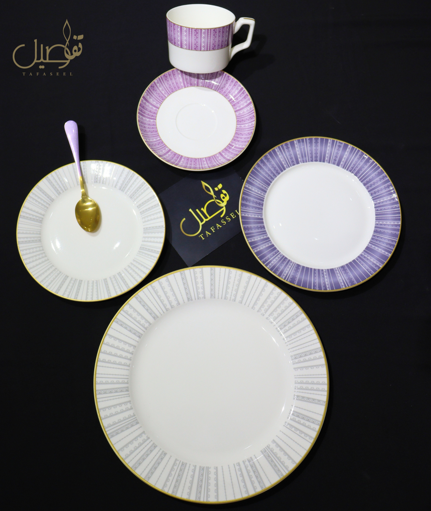 طقم فاخر من 30 قطعة لـ 6 أشخاص – أناقة مائدة لا تُقاوم! ✨