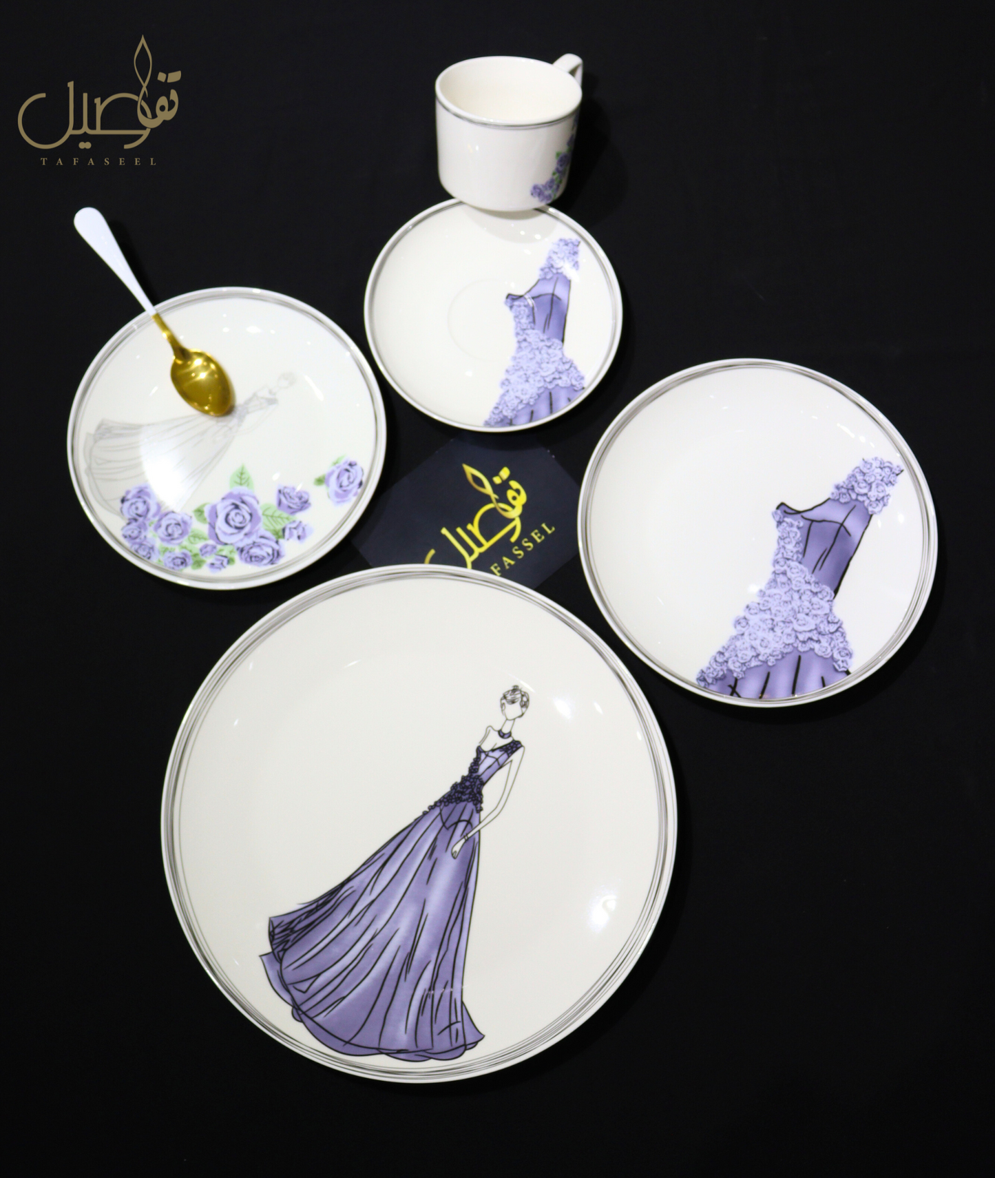 ✨ طقم مائدة فاخر بـ30 قطعة لـ6 أشخاص - جمال وأناقة على طاولتك! ✨