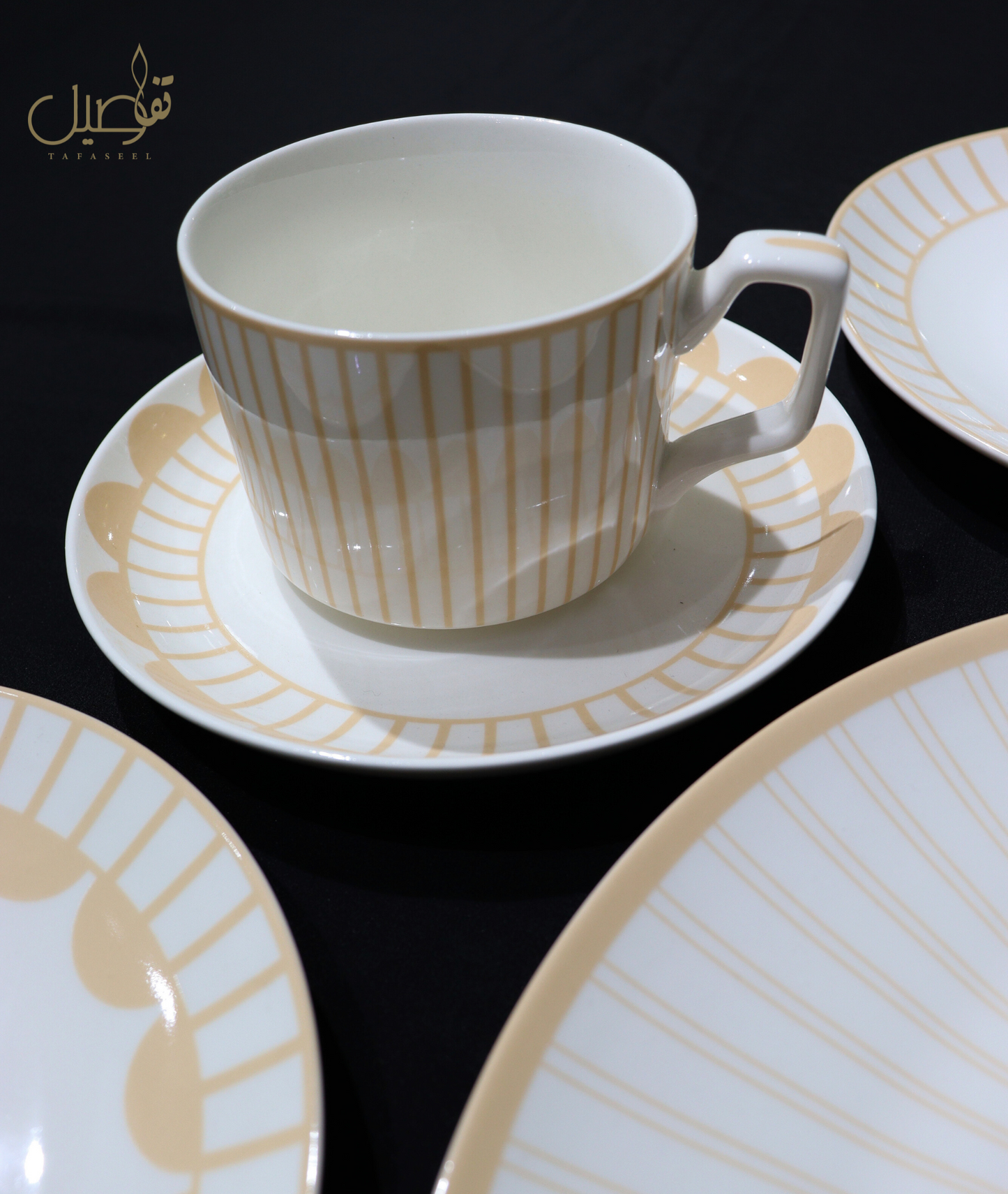 🎉✨ طقم صحون وفناجين فاخر لـ 6 أشخاص ✨🎉
