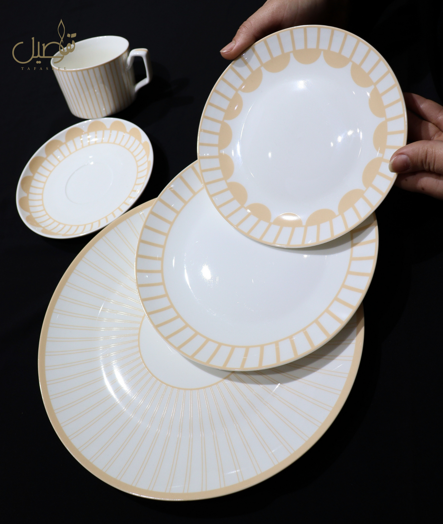 🎉✨ طقم صحون وفناجين فاخر لـ 6 أشخاص ✨🎉